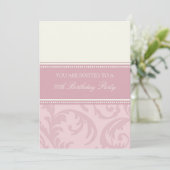 Roze Cream Floral 70e verjaardag Kaart (Staand voorkant)