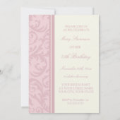 Roze Cream Floral 75e verjaardag Kaart (Achterkant)