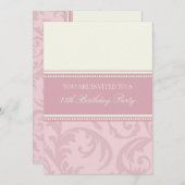 Roze Cream Floral 75e verjaardag Kaart (Voorkant / Achterkant)