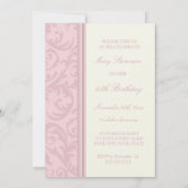 Roze Cream Floral 85e verjaardag Kaart (Achterkant)