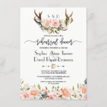 Roze Cream Floral Antlers Rehearings Dinner