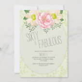  Roze Cream Floral Greenery 60th Birthday Kaart (Voorkant)