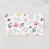 Roze Cream Floral op White Moeders Helper Contactkaartje (Achterkant)