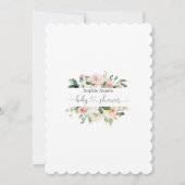 Roze Cream Flowers Calligraphy Virtual Baby shower Kaart (Achterkant)