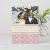 Roze Cream Foto 10e Jubileum Partij Uitnodiging (Staand voorkant)