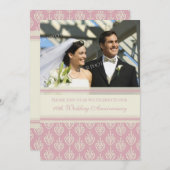 Roze Cream Foto 10e Jubileum Partij Uitnodiging (Voorkant / Achterkant)