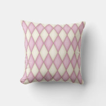 Roze & Cream Harlequin Diamond Check Pattern