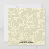 Roze Cream Wedding Monogram Damask uitnodiging (Voorkant)