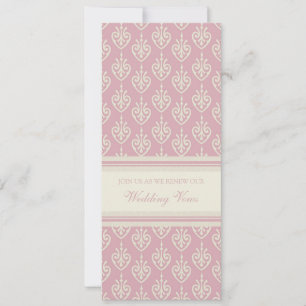 Roze Cream Wedding Vow Renewal Uitnodigingen