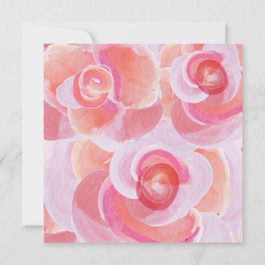 Roze & Creamsicle Botanische Rozen Feest Kaart (Achterkant)