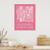 Roze Creatieve Hulpmiddelen Illustratie Zelfzorg Poster (Keuken)