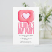 Roze Creative Modern Valentijnsdag Party Kaart (Staand voorkant)