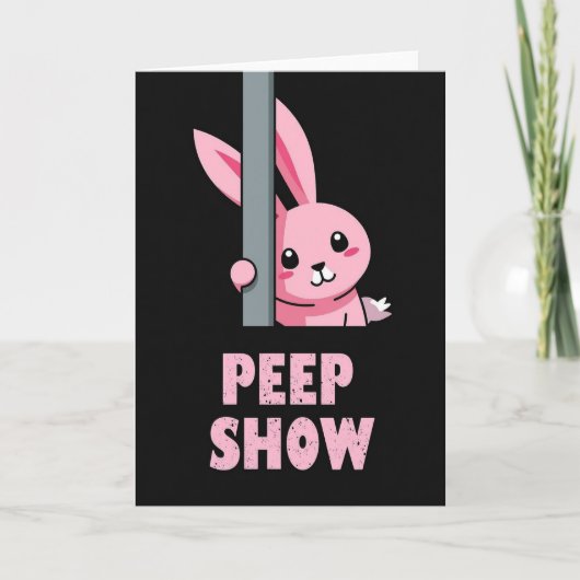 Roze Creatuur Peep Show Kaart (Voorkant)