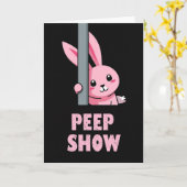 Roze Creatuur Peep Show Kaart (Gele Bloem)