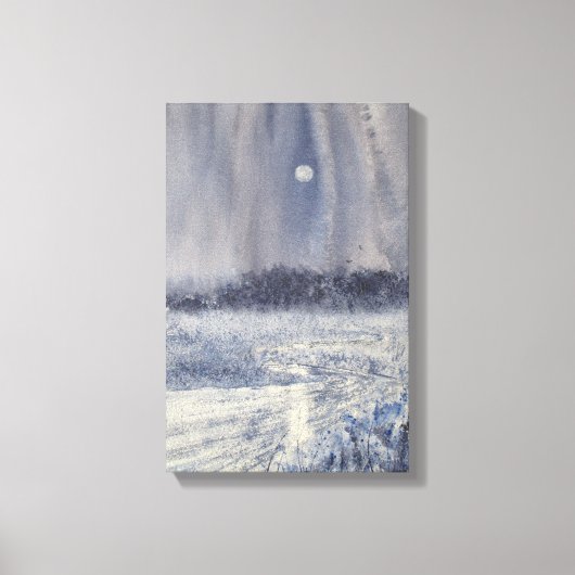 Roze Creek onder Moon Waterverf Print (Voorkant)