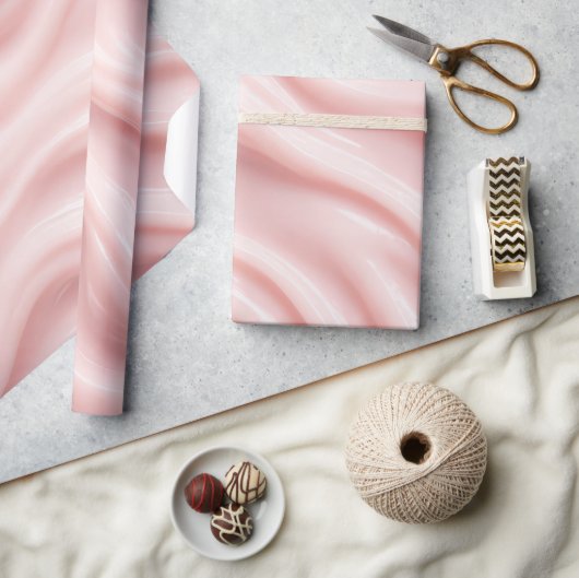 Roze Crème Abstract Ontwerp Cadeaupapier (Crafts)