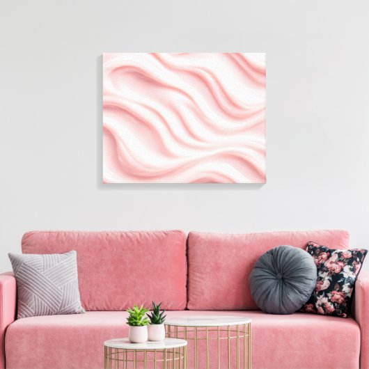 Roze Crème Abstract Ontwerp Canvas Afdruk (Insitu (Woonkamer))