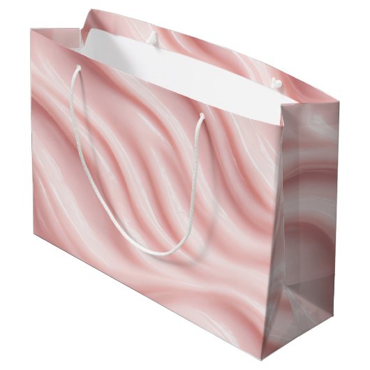Roze Crème Abstract Ontwerp Groot Cadeauzakje (Achterkant Gekanteld)