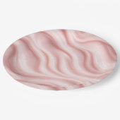 Roze Crème Abstract Ontwerp Papieren Bordje (Gekanteld)