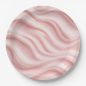 Roze Crème Abstract Ontwerp Papieren Bordje (Voorkant)