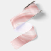 Roze Crème Abstract Ontwerp Satijnen Lint (Achterkant)