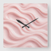 Roze Crème Abstract Ontwerp Vierkante Klok (Voorkant)