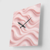 Roze Crème Abstract Ontwerp Vierkante Klok (Hoek)