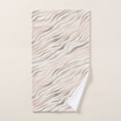 Roze Crème Beige Zebra Animal Print Bad Handdoek (Handdoek)
