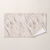 Roze Crème Beige Zebra Animal Print Bad Handdoek (Handdoek)