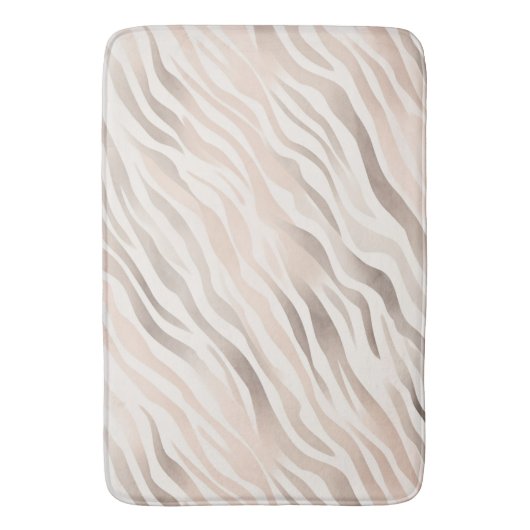 Roze Crème Beige Zebra Animal Print Badmat (Voorkant Verticaal)