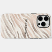 Roze Crème Beige Zebra Animal Print Case-Mate iPhone Case (Achterkant (horizontaal))