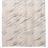 Roze Crème Beige Zebra Animal Print Douchegordijn (Voorkant)