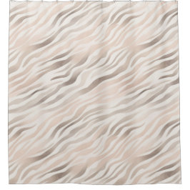 Roze Crème Beige Zebra Animal Print Douchegordijn