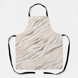 Roze Crème Beige Zebra Animal Print Schort