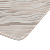 Roze Crème Beige Zebra Animal Print Snijplank (Hoek)