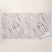 Roze Crème Beige Zebra Animal Print Strandlaken (Voorkant)