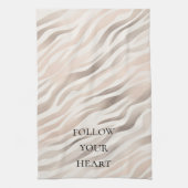 Roze Crème Beige Zebra Animal Print Theedoek (Verticaal)