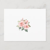 Roze Crème Bloemen Gouden Trouw Accommodaties Informatiekaartje (Achterkant)