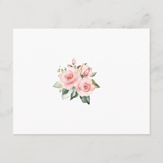 Roze Crème Bloemen Gouden Trouw Accommodaties Informatiekaartje (Achterkant)