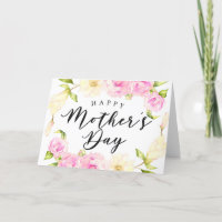 Roze Crème Bloemen Krans Moederdag