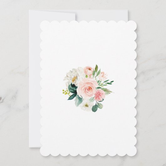 Roze Crème Bloemige Geometrische Eerste Heilige Co Kaart (Achterkant)