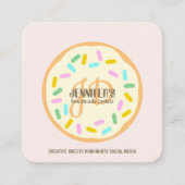 Roze crème Blush Bled Creative Cookies Doughnut Vierkante Visitekaartje (Voorkant)