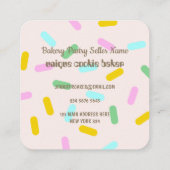 Roze crème Blush Bled Creative Cookies Doughnut Vierkante Visitekaartje (Achterkant)