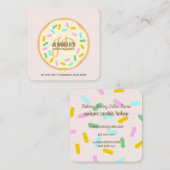 Roze crème Blush Bled Creative Cookies Doughnut Vierkante Visitekaartje (Voorkant / Achterkant)
