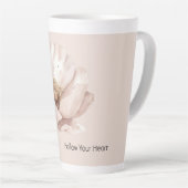 Roze Crème Blush Bloem Latte Mok (Rechterhoek)