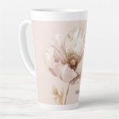 Roze Crème Blush Bloem Latte Mok (Linkerhoek)
