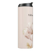 Roze Crème Blush Bloem Thermosbeker (Gedraaid links)