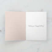 Roze Crème Blush Bloem Verjaardag Kaart (Binnen)