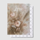Roze Crème Boho Bloemige Liefde Vellum Uitnodigingen (Offset (Uitnodiging))