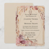 Roze Crème Boho Wedding Arch Kaart (Voorkant / Achterkant)